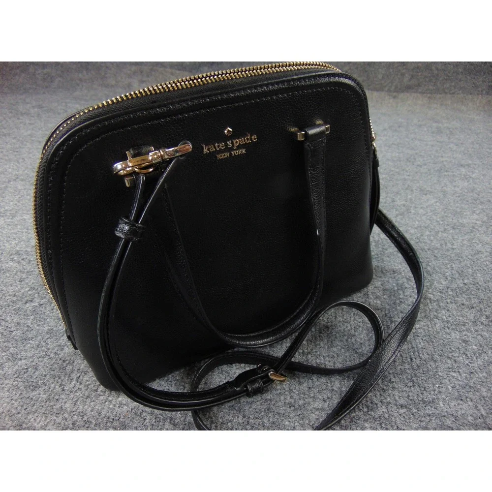Kate Spade New York Dome Satchel Black Leather‎ Crossbody Bag